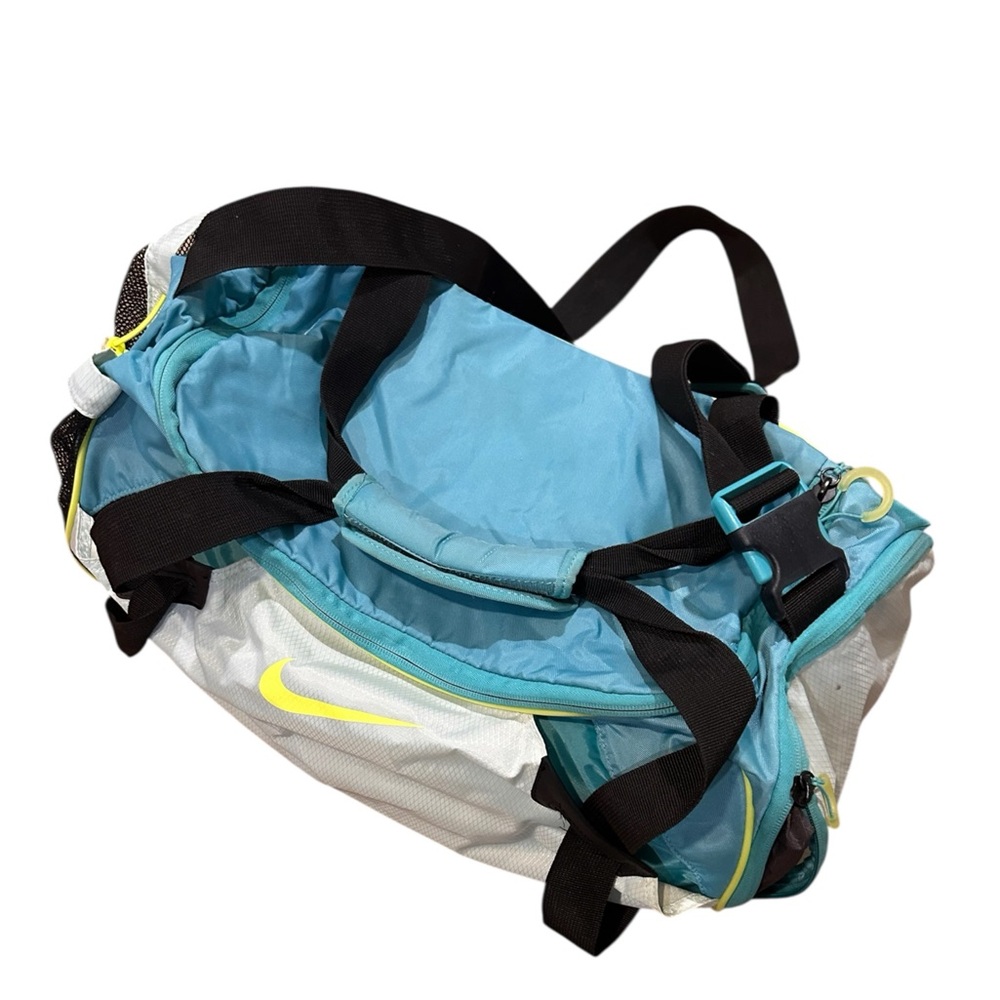 Nike Blue and White Travel Bag with Adjustable Straps